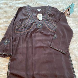 Beautiful Beaded Silk Tunic